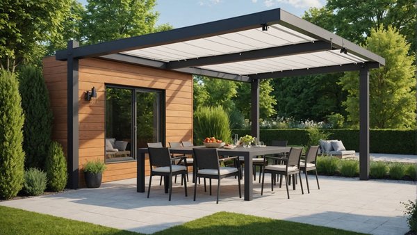 Pergola bioclimatique avec store : confort et style extérieur maximisé